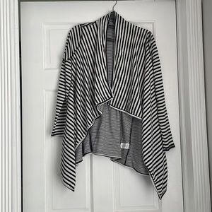 Black and white striped cardigan